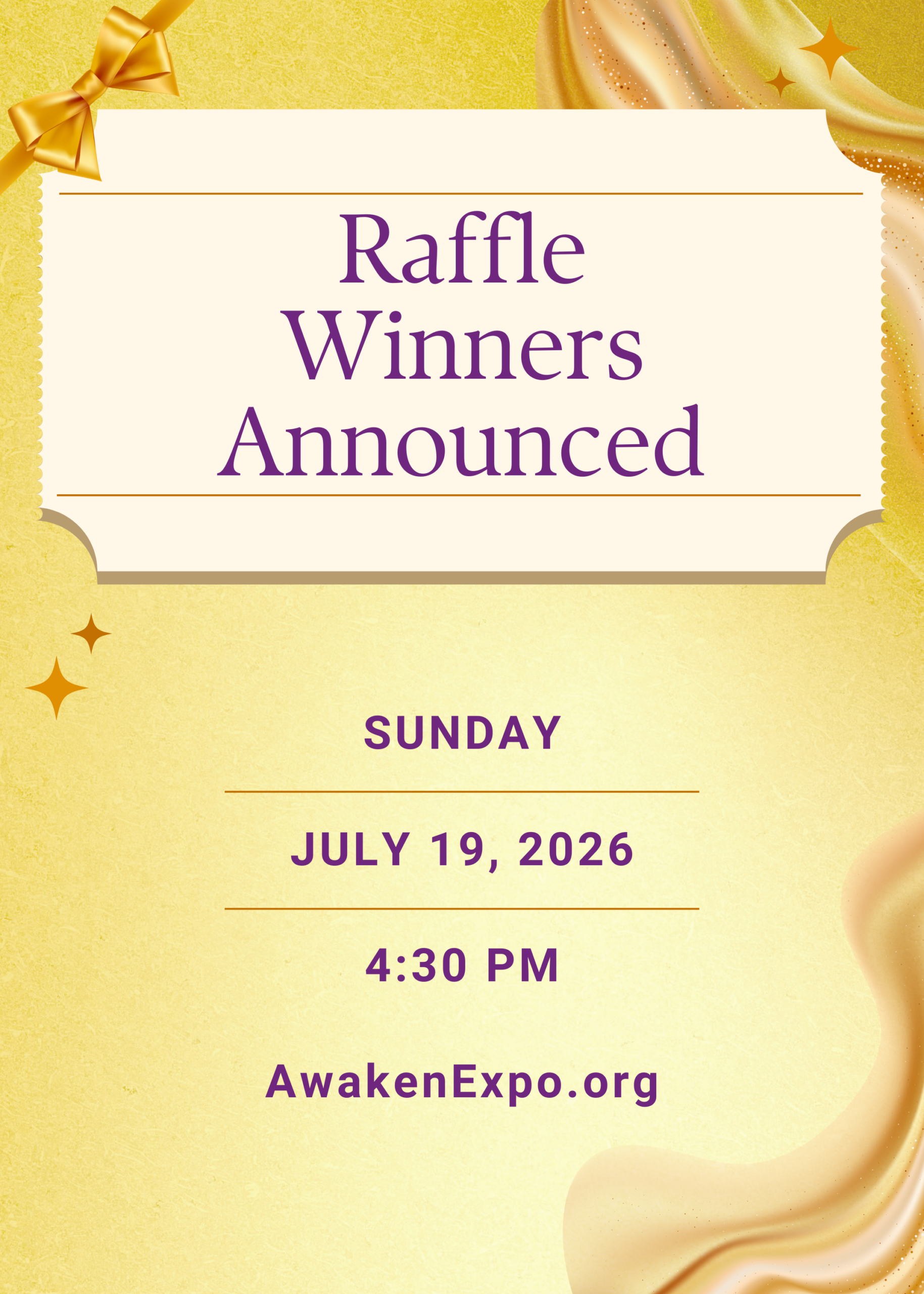 Read more about the article Sun 4:30pm: AWAKEN Announcing the Raffle Winners